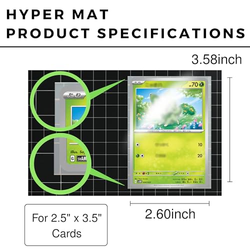 [2 Pack] Hyper Matte Sleeves Clear (66×91mm / 2.5" x 3.5", 128 pcs) Card Sleeves + 1 Acrylic Trading Card Display Stand | Made in Japan | Gift Set | Perfect for Standard Size Trading Cards - color: Clear