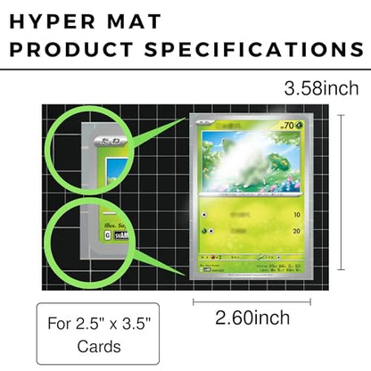 [2 Pack] Hyper Matte Sleeves Clear (66×91mm / 2.5" x 3.5", 128 pcs) Card Sleeves + 1 Acrylic Trading Card Display Stand | Made in Japan | Gift Set | Perfect for Standard Size Trading Cards - color: Clear