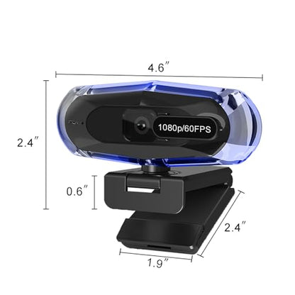 1080P 60FPS Streaming Webcam with Autofocus, Microphone, RGB Light and Tripod, USB Camera for PC/Mac, Plug and Play for Zoom, Skype, YouTube, Online Meetings - style: 1080P+60FPS