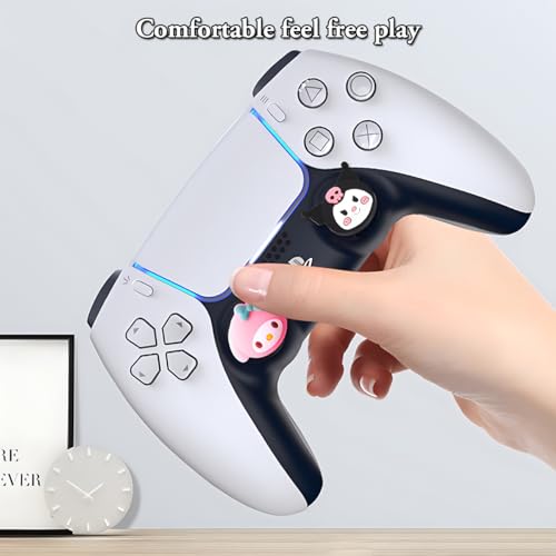 PERFECTSIGHT Cute Thumb Grip Caps for PS5 PS4 Xbox Series X/S Xbox One Switch PRO Controller Steam Deck 4PCS Soft Rubber 3D Thumbsticks Button Joystick Cover Set, Rabbit+Kitty+Dog - color: Multicoloured Sanlio