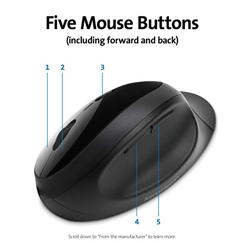 Kensington Pro Fit Ergonomic Wireless Keyboard and Mouse - Black (K75406US) | Contoured ergonomic design, wireless connection, matching keyboard and mouse combo - style: wireless keyboard + mouse
