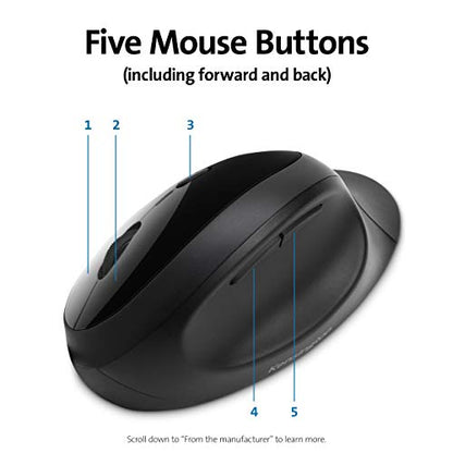 Kensington Pro Fit Ergonomic Wireless Keyboard and Mouse - Black (K75406US) | Contoured ergonomic design, wireless connection, matching keyboard and mouse combo - style: wireless keyboard + mouse