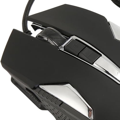 Sxhlseller RGB Gaming Mouse, Multifunction Ergonomic Wired Optical with Programmable Buttons and Backlight, 7200 DPI for Gaming, Work (Black)