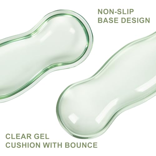 L-SPOUTTO Green Checkered Mouse Pad Set,Scalloped XXL Desk Mat + Ergonomic Mouse Wrist Rest + Gel Keyboard Wrist Rest for Keyboard 65%/75%,3in1 Large Desk Pad for Desktop Home Office Computer Game - color: Green Checkered