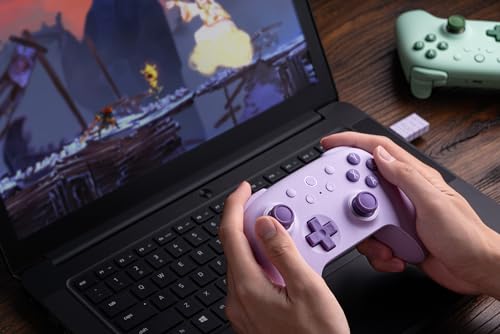 8Bitdo Ultimate 2C Wireless Controller for Windows PC and Android, with 1000 Hz Polling Rate, Hall Effect Joysticks and Triggers, and Remappable L4/R4 Bumpers (Purple) - color: Purple