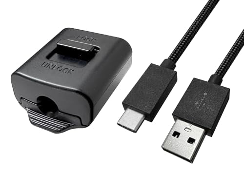 Replacement USB-C Cable & Locking Connector Kit for PS5 for DualSense Edge Controller, 9.2FT Braided Charging Camera Cord with Anti-Unplug Lock, Complete Wired Gaming Set Cam