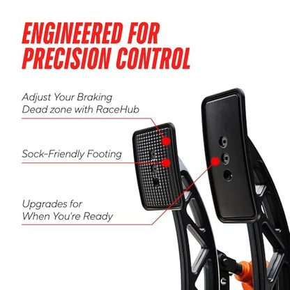 ASETEK SimSports Forte Load Cell Sim Racing Pedals | Adjustable and Customizable Sim Pedals Arms | Built to Replicate Real-Life Racing | PC Compatible - size: Forte