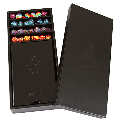 Forged Dice Co. Citadel Dice Tray and Tower - 3 in 1 Rolling Tray, Storage Box, and Removable Tower for DnD, RPG, and Tabletop Gaming - color: Black