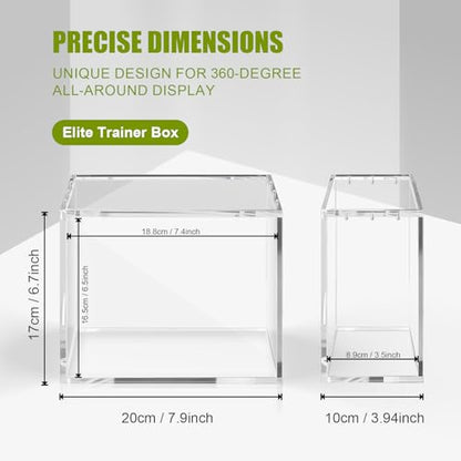 Elite Trainer Box Acrylic Display Case, Magnetic Lid Design, 5mm Thick Stackable Protector for PKMN ETB & Booster Box Collection（3 Pack） - size: Elite Trainer Box Case