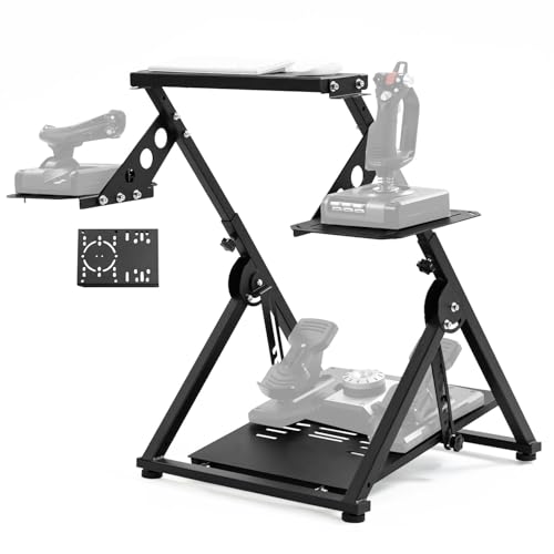 Marada Flight Racing Wheel Stand with Double Shift Lever Compatible with Logitech/Thrustmaster/PXN G27 G29 G920,Foldable X-Shape Simulator Cockpit Gaming Mount Devices,Electronic Device Not Included