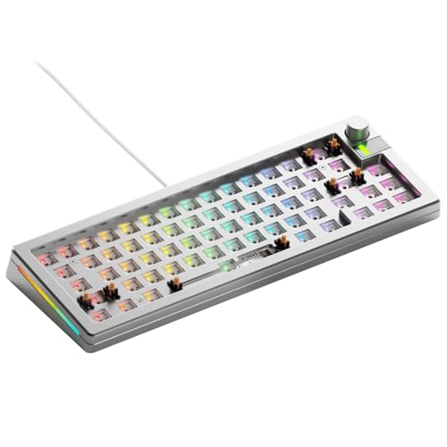 GLORIOUS Gaming - GMMK 3 PRO Barebones Custom Keyboard Kit w/Knob, Custom Modular Aluminum Body & Gasket System,Hotswappable 65% Compact Keyboard, Sound Dampening Foam, Aluminum Switch Plate (Silver) - color: Silver, size: Compact, style: GMMK 3 Pro