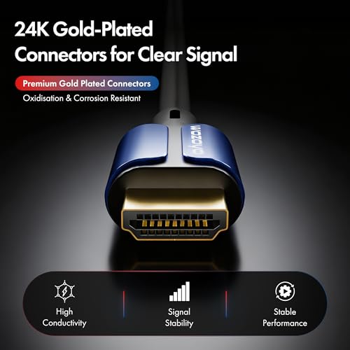 HDMI Cable V2.1 with Ethernet, 8k@60Hz,4K@120Hz UHD Resolution,6.6 Feet Braided, 48 Gbps Transfer Ultra high Speed,HDR/HDR10/Dolby Vision,Dolby Atmos and DTS:X,Compatible with All HDMI Devices - color: Blue, size: 6.6 Feet