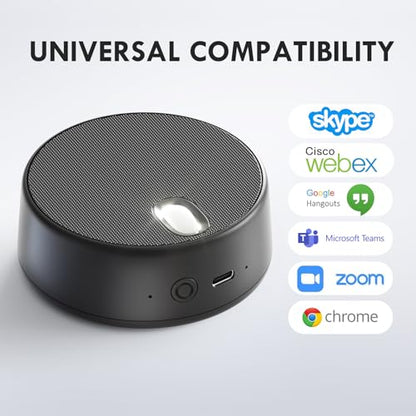 USB Computer Speakers, PC Speaker with Microphone, 2 Sound Modes | Hand Free Enhanced Voice Pick up, Compatible with Zoom for Video Meeting, Skype, Gaming, Zoom, Plug & Play