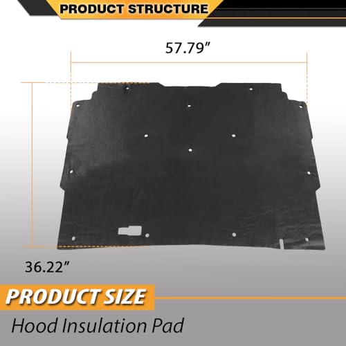 CNNELL Hood Insulation Pad 1/2" w/ Clips Compatible with Chevy S10 1982-1993, Compatible with Chevy S10 Blazer 1983-1993 - style: 1982-1993 Chevy S10