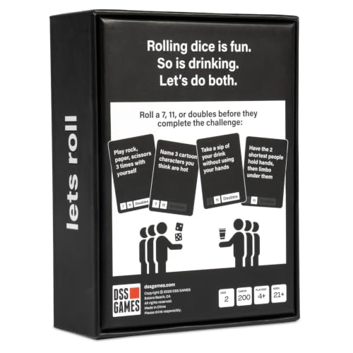 Lets Roll Dice & Drink | Drinking + Challenge Dice Game | Ages 21+