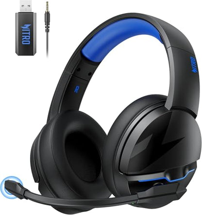 Acer 2.4GHz Flex Wireless Gaming Headset | Non-Stop 100H Battery | Dynamic 50mm Drivers | Clear Voice Mic | Bluetooth5.3, 3.5mm | Gaming Headphones for PC, PS4, PS5 - color: Blue
