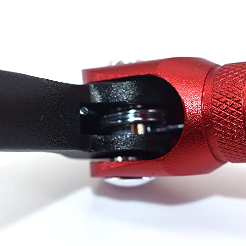 CNC Aluminum Folding Gear Shift Lever, Foldable Gear Shift Lever Fit for 50cc 110cc 250cc Dirt Pit Monkey Bike Motorcycle ATV Quad Accessories Parts (Black&Red) - color: Black&Red