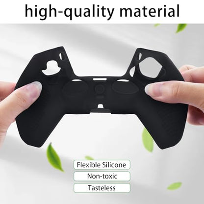 Baval Silicone Cover for Playstation 5 PS5 DualSense Wireless Controller | Scratch-resistant, Easy install, Silicone Construction, Portable Carrying Silicone Cover, Blacke Silicone Cover - color: Black Silicone Cover