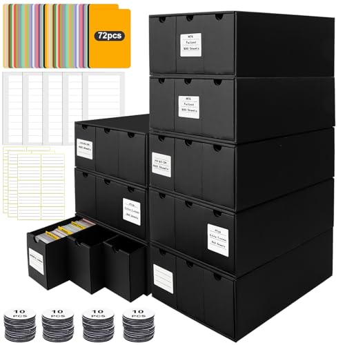 Trading Card Storage Box, Includes 24-600 CT Boxes & Card Dividers, + Trading Card Organizer for Collectible Card Games, for TCG, MTG, PTCG, Baseball Cards, with Labels & Tapes - color: 24-600 CT Boxes