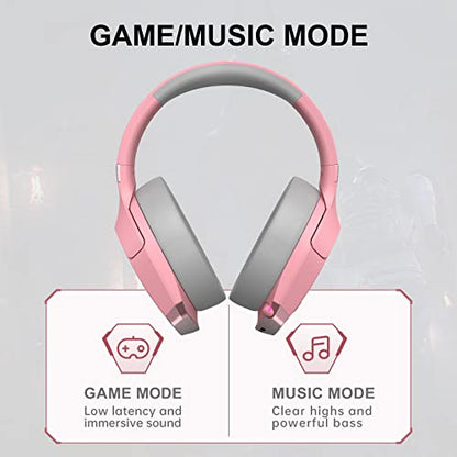 Edifier Hecate GX Hi-Res Gaming Headset for PS4/ PS5/ PC/Switch/Xbox Gamepad - USB/Type-C/3.5mm Wired Gaming Headphones with Microphone RGB Lighting - ENC Noise Cancelling - 50mm Driver (Pink)