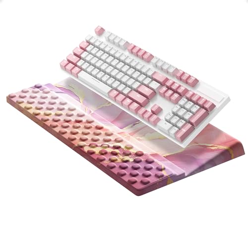 Ospelelf Keyboard Wrist Rest, Comfortable Ergonomic Keyboard Stand Riser Holder for Office Home - color: Pink