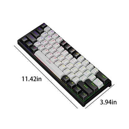61 Keys Backlight Gaming Keyboard 60 Percent Mechanical Keyboard with Blue Switches for Windows Pc Gaming Keyboards Wired Light Up Mini Keyboards Birthday Gifts