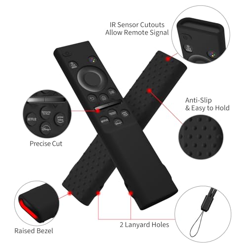 Hi Color Remote Cover for Samsung BN59-01388 BN59-01393 Silicone Remote Case Protective Sleeve (Black) - color: black