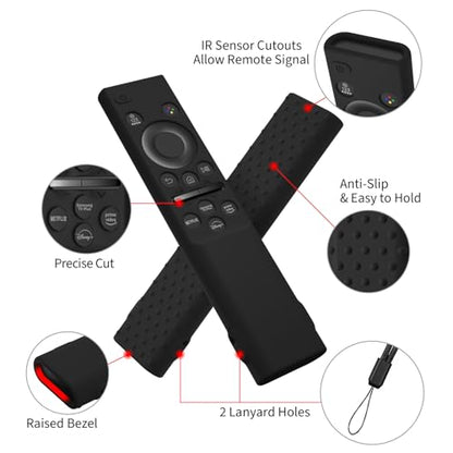 Hi Color Remote Cover for Samsung BN59-01388 BN59-01393 Silicone Remote Case Protective Sleeve (Black) - color: black