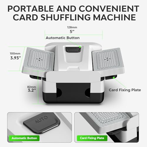 Automatic Card Shuffler,Rechargeable Card Shuffler for 1-2 Decks | Portable Shuffler Machine, Ideal for Card Games, Perfect for Home Game Nights, Travel & Gatherings, with Storage Bag