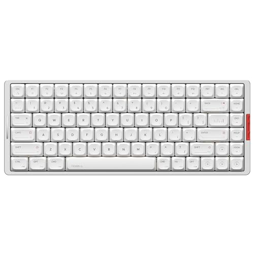 IQUNIX MQ80 Low Profile Mechanical Keyboard for Work and Gaming Tri Mode Wireless Wired CNC Aluminum Hot Swappable RGB Backlit Long Battery Life VIA Support (Silver) - style: Moonlight Silver