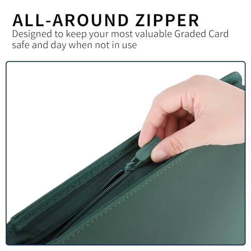 Snekdy premium 1024-pocket trading card binder, 16-pocket cards album, waterproof PU-leather Cover album with side loading, holds gaming, baseball, basketball & sports cards Green - color: Green