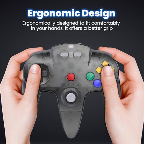 2 Pack Wireless N64 Controller for Switch 1 & 2, N64 Console,Lemon/Gunmetal | (Built-in Vibration) (Rechargeable) (3D Analog Stick), 2.4 GHz USB & N64 Receiver Made for Switch Online, Windows PC, macOS - color: Two Pack Lemon/Gunmetal Grey
