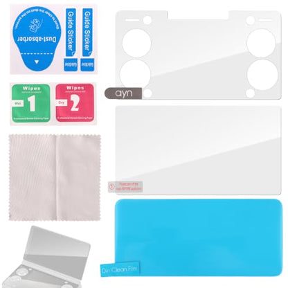 2pcs Screen Protectors for AYN THOR Handheld Console, Glass Dual Display with Anti-Scratch HD Clear & Bubble-Free with Cleaning Accessories (Upper + Lower Screen)
