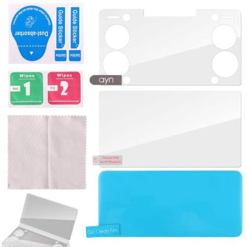2pcs Screen Protectors for AYN THOR Handheld Console, Glass Dual Display with Anti-Scratch HD Clear & Bubble-Free with Cleaning Accessories (Upper + Lower Screen)