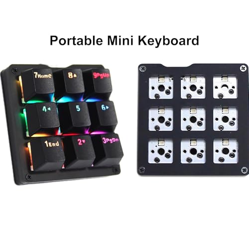 Mechanical Numpad One Handed Gaming 24 Macro Programmable Setting Keypad Round keycap 9 Keys Fully Programmable Keys RGB Backlit Gaming Keyboard Electric Game Numpad for Windows/Mac Red Switch - style: Red Switch/RGB/Round