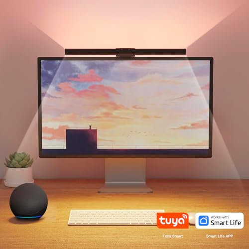 RGB Monitor Light Bar, 16.54'' USB LED Desk Lamp,Home Office Gaming | No Glare Eye-Care Dual Light Reading Screen Lamp,Ra95 Computer Lamp Work with Alexa and Google Assistant - style: RGB Backlight