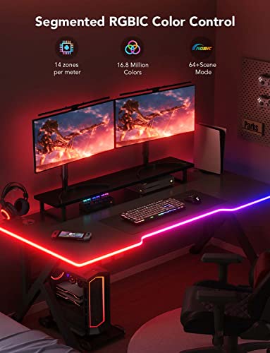 Govee RGBIC LED Neon Rope Lights, 10ft Gaming Lights for Gaming Desks | LED Strip Lights Syncing with Razer Chroma, Support Cutting, Smart App Control, Music Sync, Adapter (Only 2.4G Wi-Fi) - size: 10ft