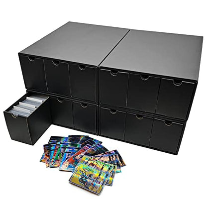 Trading Card Storage Box, Collector Cardboard Card Box with 50 Dividers for MTG TCG Magic Baseball Sports Cards Collection, 12 Drawers
