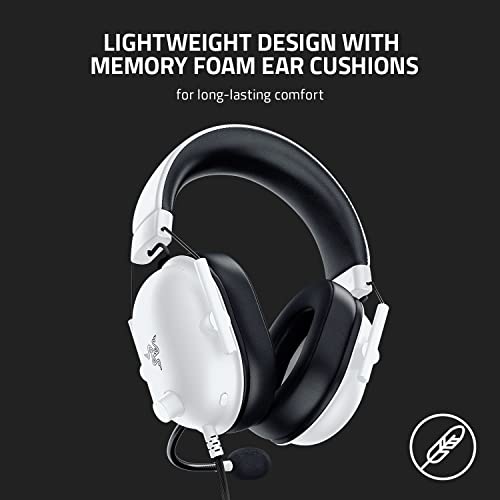 Razer BlackShark V2 X Gaming Headset for PC, 3.5mm Audio Jack, White - color: White, size: 3.5 mm, style: PC