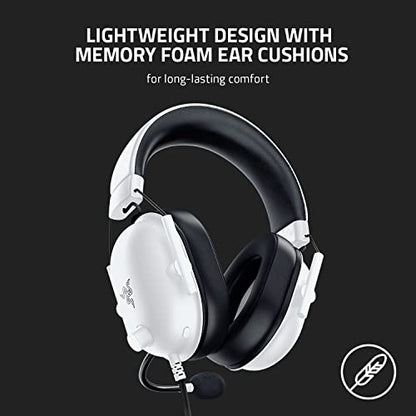 Razer BlackShark V2 X Gaming Headset for PC, 3.5mm Audio Jack, White - color: White, size: 3.5 mm, style: PC
