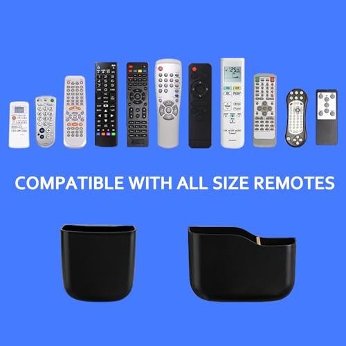 Remote Holder Wall Mount TV FAN Remote Control Holder Bedside Caddy Wall Organizer Phone Holder for Office Adhesive Media Player Controller Holder Box Tray Home Desk Nightstand 1 BIG 2 SMALL BLACK - color: 1BIG2SAMLL BLACK