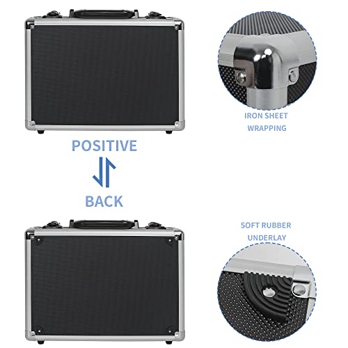 14 Inch Hard Shell Carrying Case Ideal for Wireless Mic System Storage & Camera Gear Transportation, Aluminum Alloy Sturdy Build, Customizable Pre-Diced Foam, Black - size: Inner：13.6''X 9.6''X 4.6''