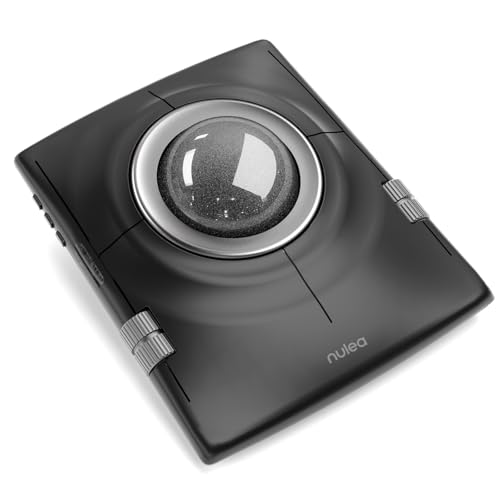 Nulea Wireless Trackball Mouse, Ergonomic 55mm Trackball, Adjustable DPI for Precise Control, Left or Right Hand Compatible, Rechargeable, Multi-Device Bluetooth & 2.4GHz (Silver) - color: F-Silver