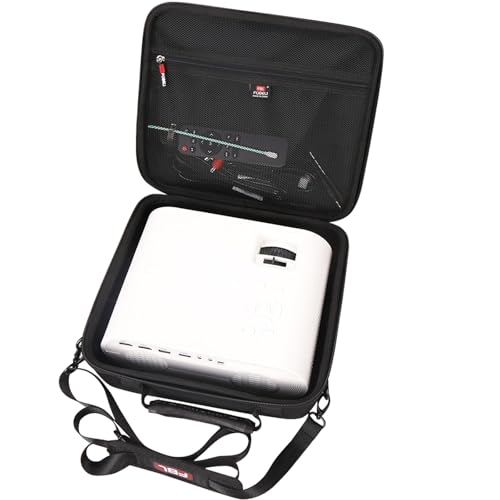 FBLFOBELI Carrying Case for HAPPRUN/HOMPOW/WiMiUS/GooDee Mini Projector | Hard EVA Shell with Handle, Detachable Shoulder Strap, 10.8x10x4.1 Inches, Fits Most Major Mini Projectors, Zipper Pocket