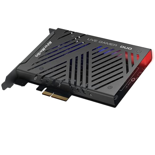 AVerMedia Live Gamer Duo. Dual HDMI 1080p PCIe Video Capture Card, Stream with 4k60 HDR and FHD 240fps Pass-Through, Work with DSLR, Xbox Series x/s, PS5, Nintendo Switch, Windows 11 (GC570D) - size: 1080p60 - GC570D Live Gamer DUO
