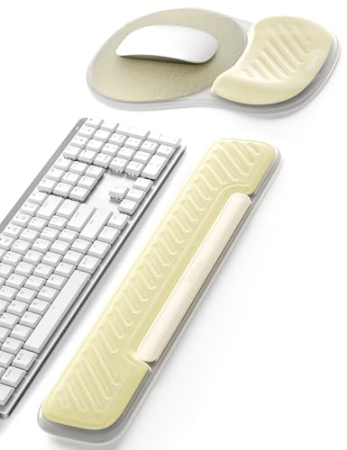 Vaydeer Gel Keyboard Wrist Rest and Mouse Pad with Wrist Rest Set, Ergonomic Wrist Support for Desk, Computer Wrist Pad for Home Office Gaming Remote Work Carpal Tunnel Pain Relief-Champagne - color: Champagne