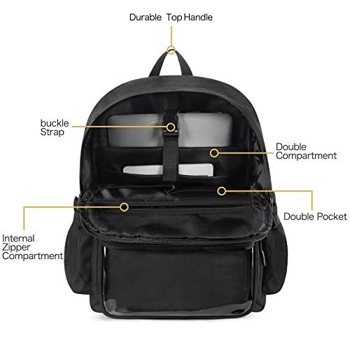 STEAMEDBUN Ita Bag Backpack with insert Pin Display Backpack for School Anime Cosplay - color: Black