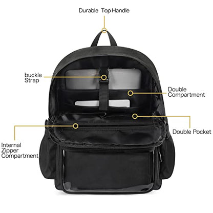 STEAMEDBUN Ita Bag Backpack with insert Pin Display Backpack for School Anime Cosplay - color: Black