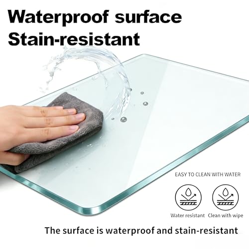 Glass Gaming Mouse Pad,Clear Hard Surface Gaming Mousepad,17.7''X15.7'' Tempered Glass Desk Mat,Ultra-Smooth Large Square Desk Mat,Improved Precision and Speed for Esports FPS Players - color: Transparent