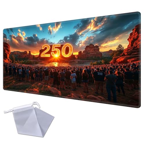 Canyon Sunrise 250 Playmat for TCG Playmat - USA 250th Anniversary Commemorative Edition, 1776-2026 Patriotic Card Game Mat, Anti-Slip Desk Pad Large Gaming Playmat Compatible with MTG - color: Canyon Sunrise 250, size: 35" x 20" Regular
